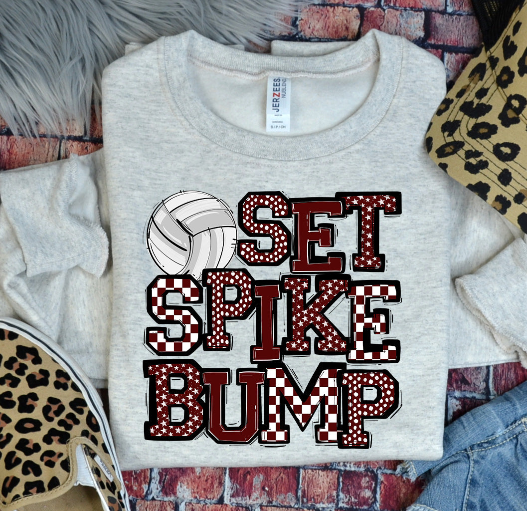 MAROON SET SPIKE BUMP