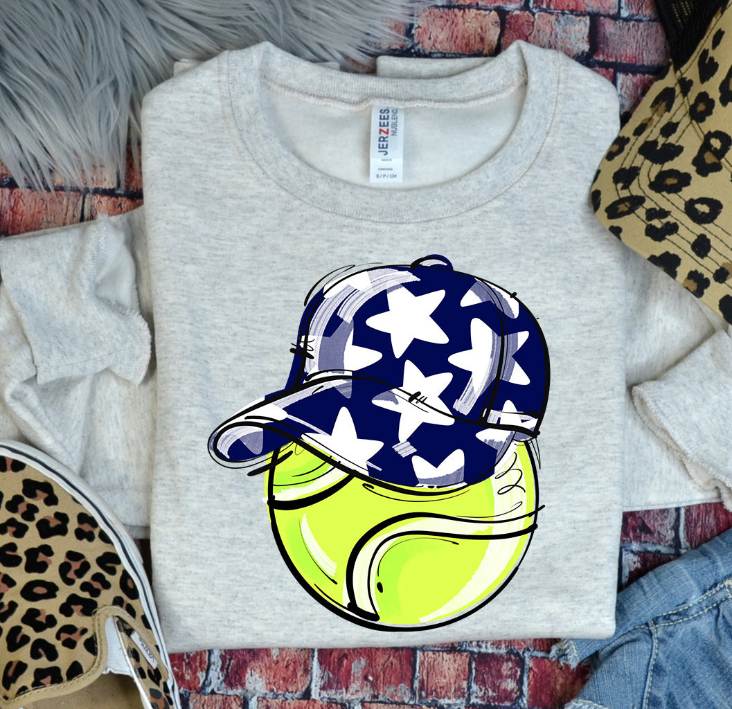 NAVY PLAY BALL HAPPY FACE TENNIS