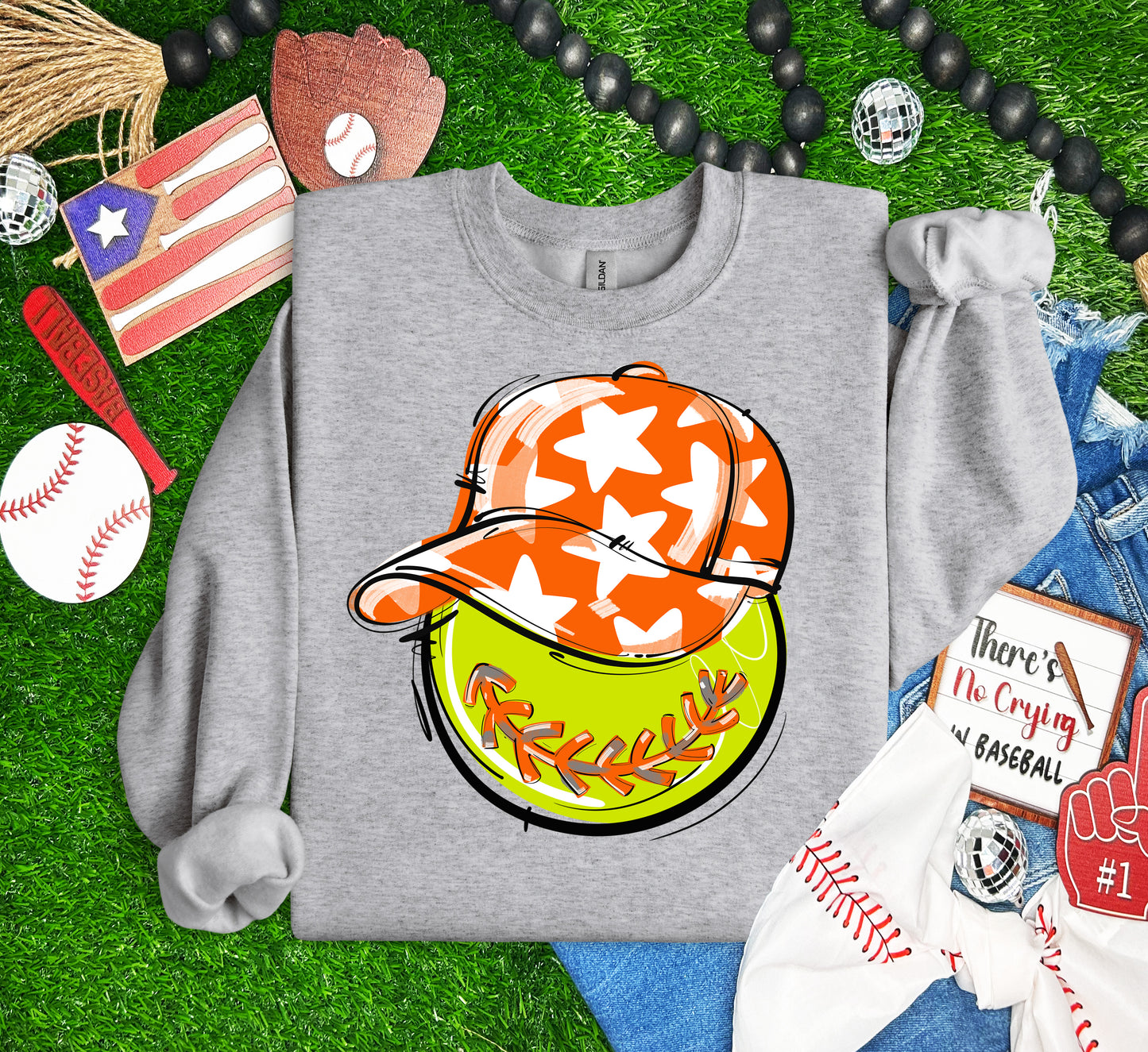 ORANGE PLAY BALL HAPPY FACE SOFTBALL