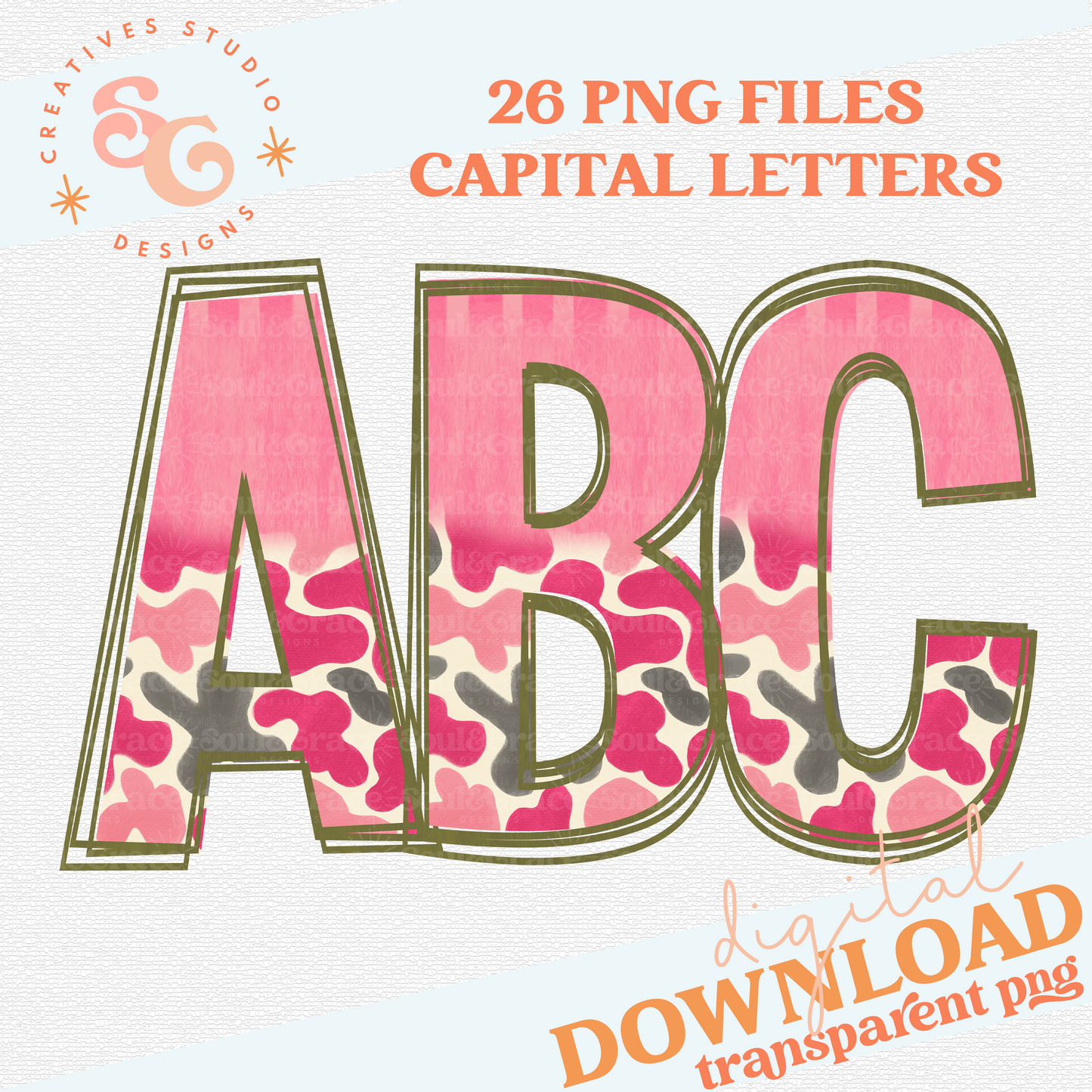 CAMO FUN PINK MIX ALPHABET