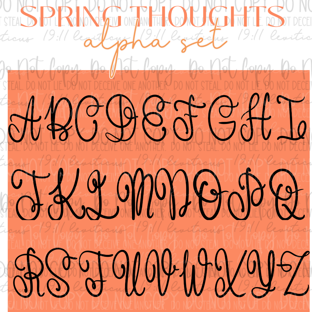 Spring Thoughts Handwritten Monogram Alphabet