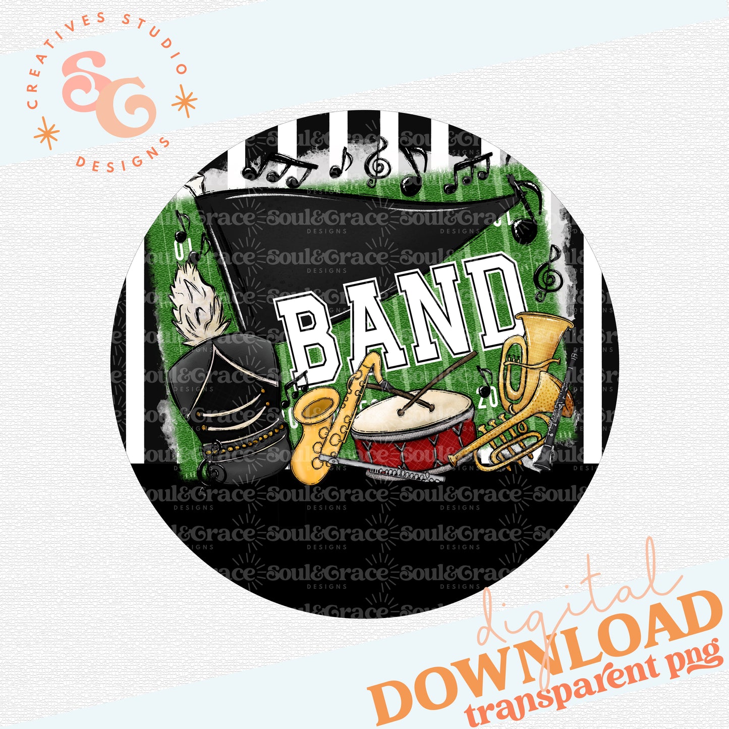 Band Tag Ornament Black