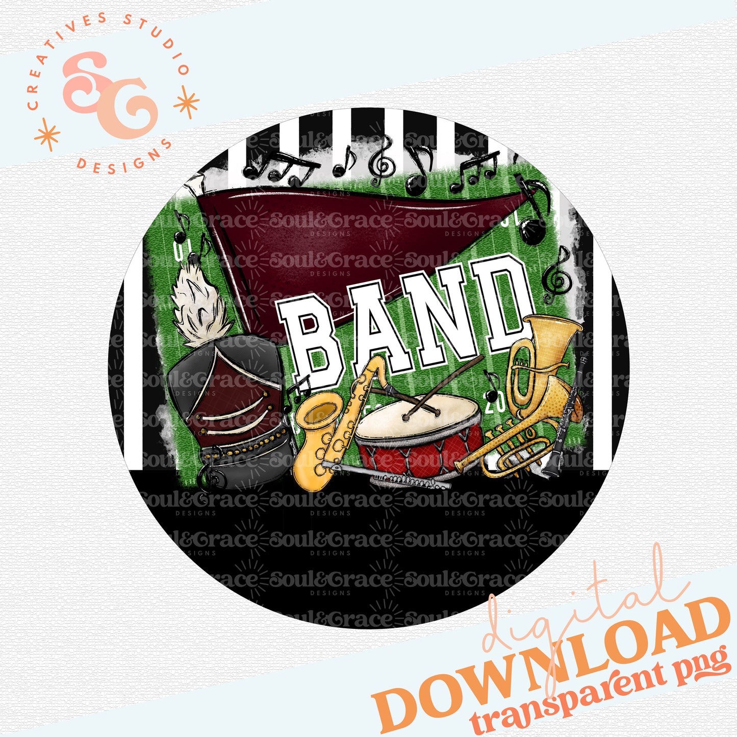 Band Tag Ornament Maroon