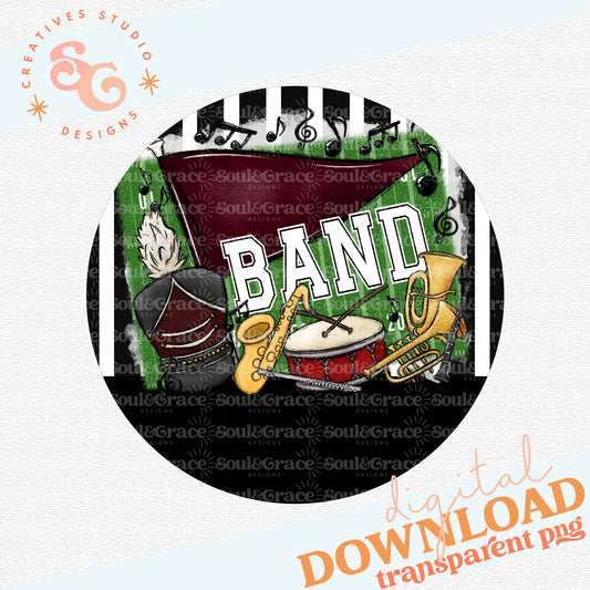 Band Tag Ornament Maroon