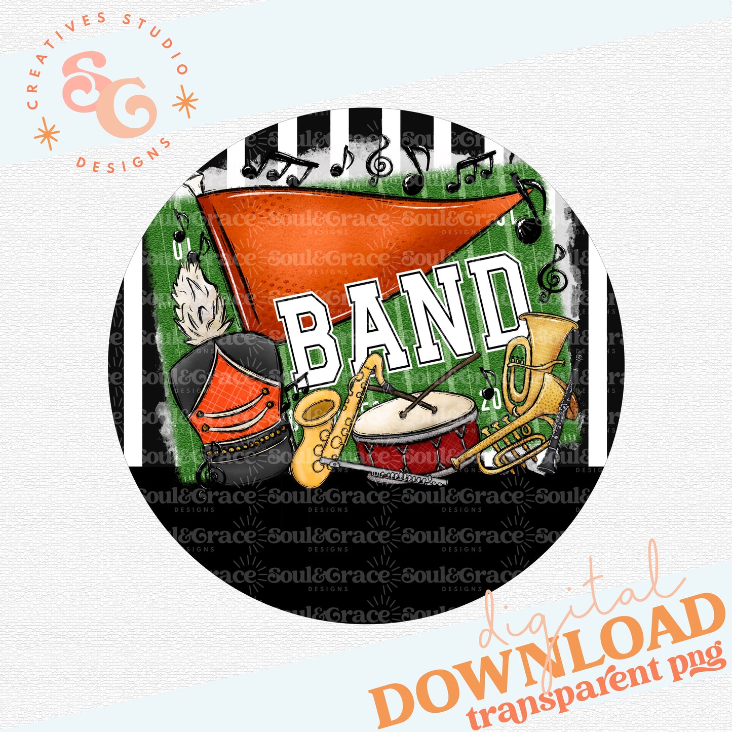 Band Tag Ornament Orange