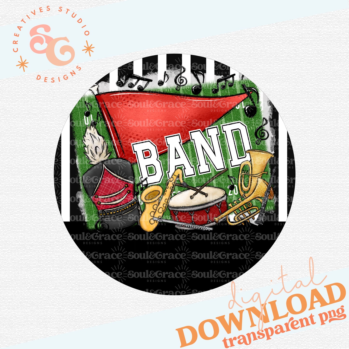 Band Tag Ornament Red