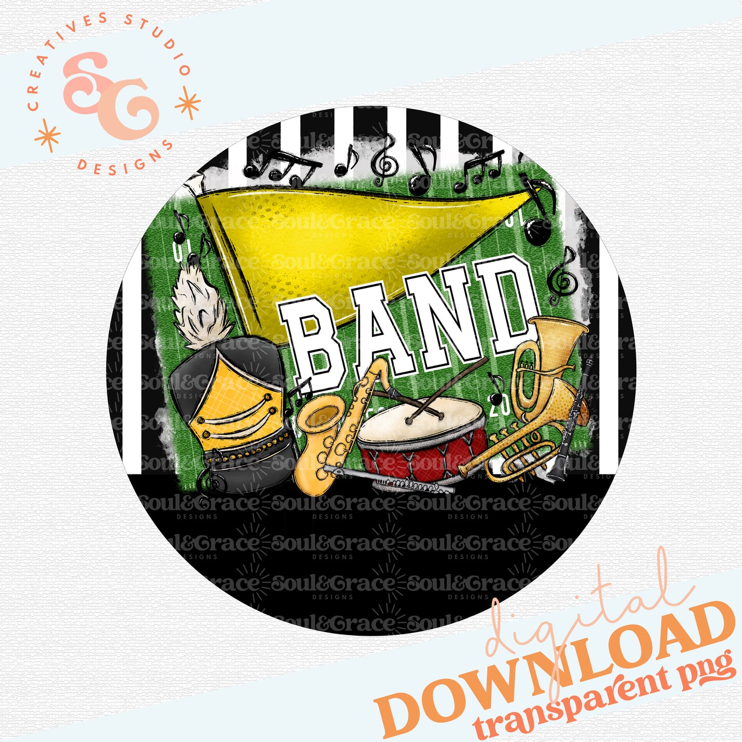 Band Tag Ornament Yellow