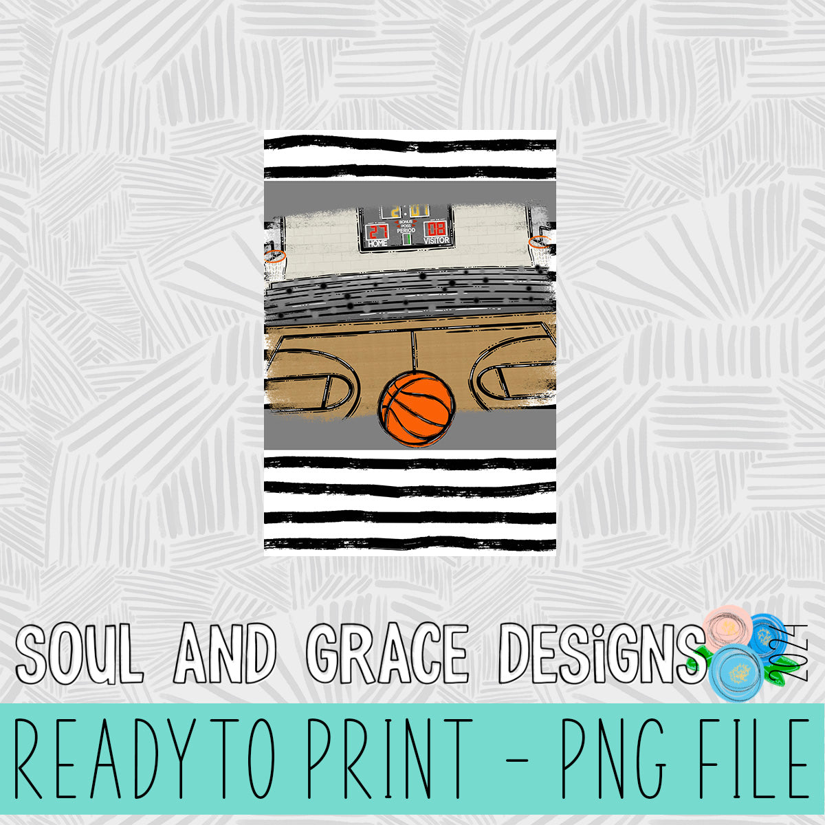 Basketball Court Garden Flag PNG