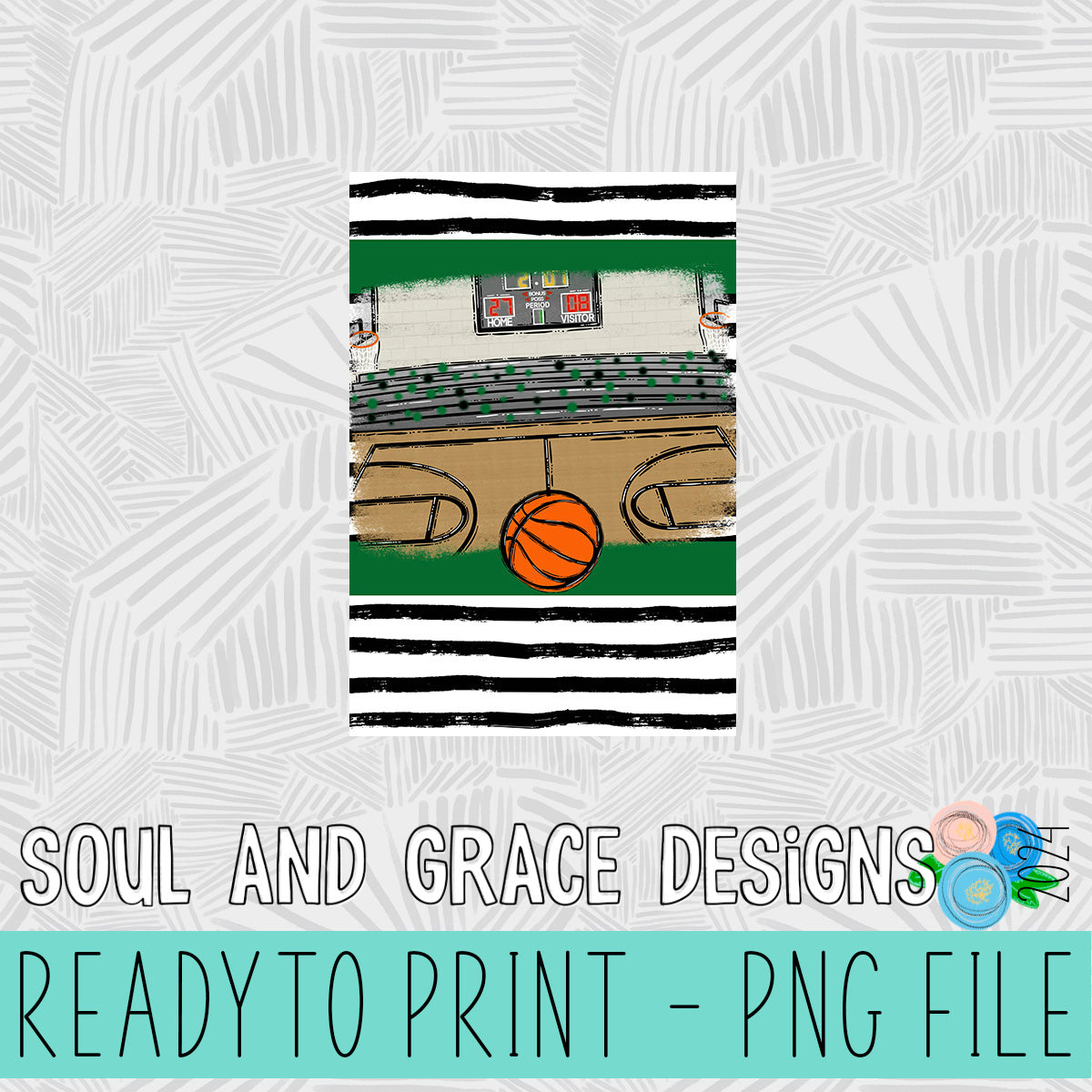 Basketball Court Garden Flag PNG