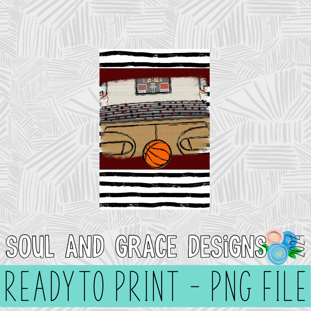 Basketball Court Garden Flag PNG
