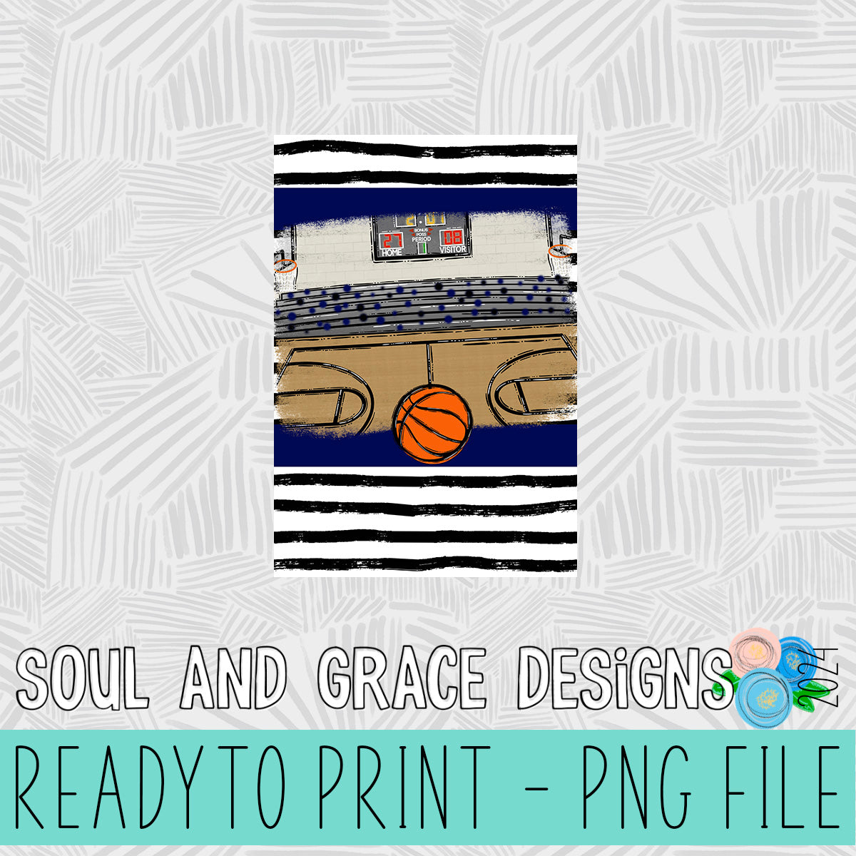 Basketball Court Garden Flag PNG