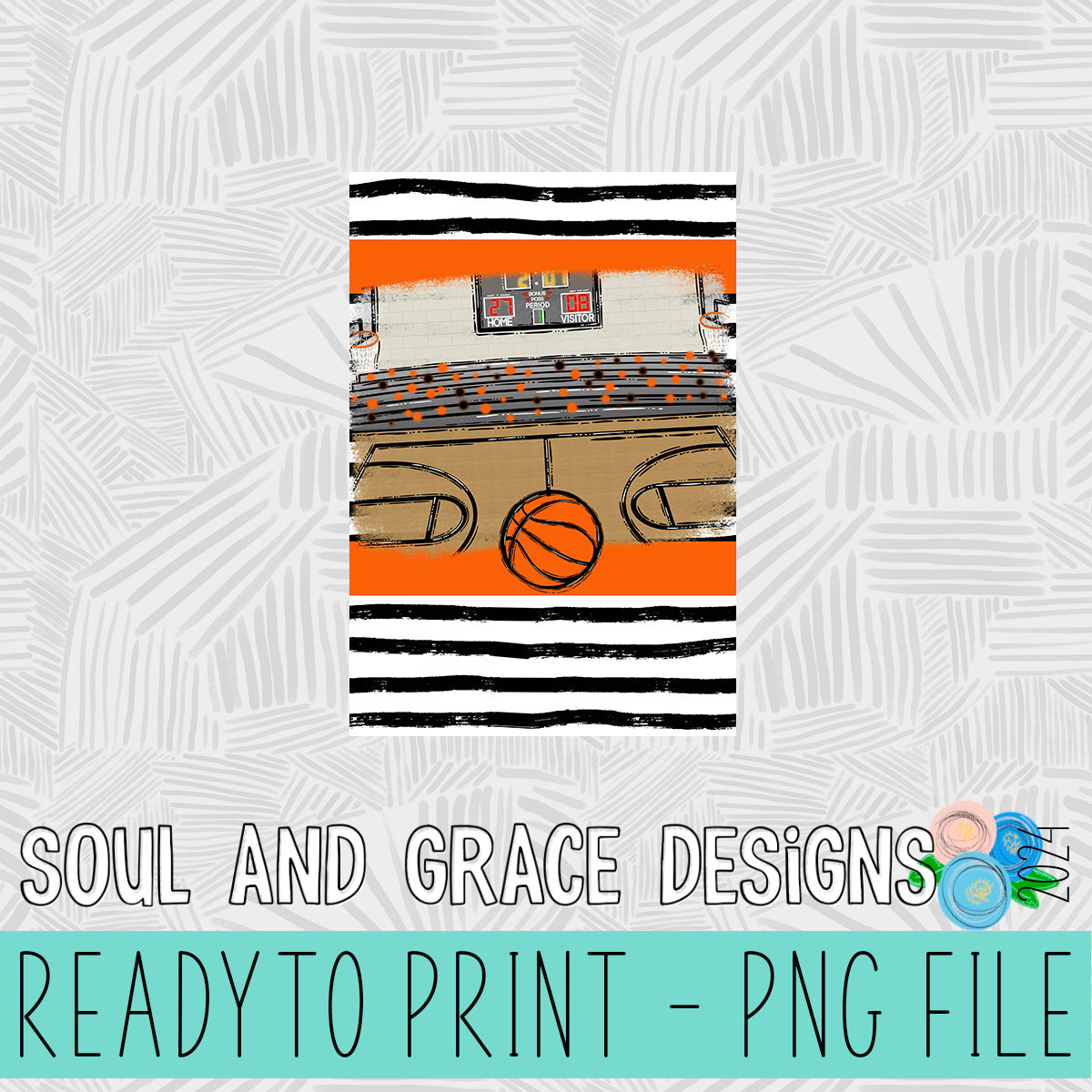 Basketball Court Garden Flag PNG