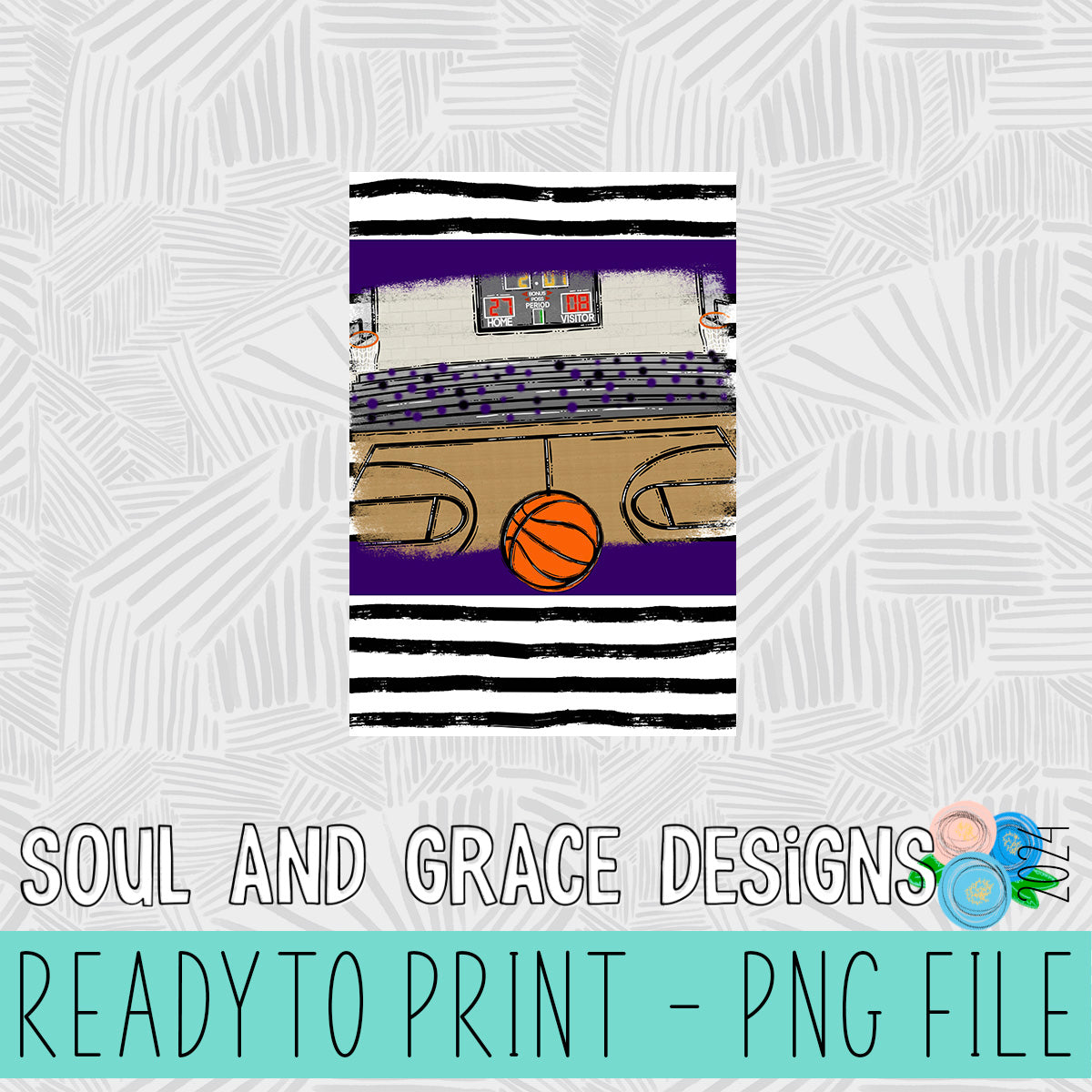 Basketball Court Garden Flag PNG