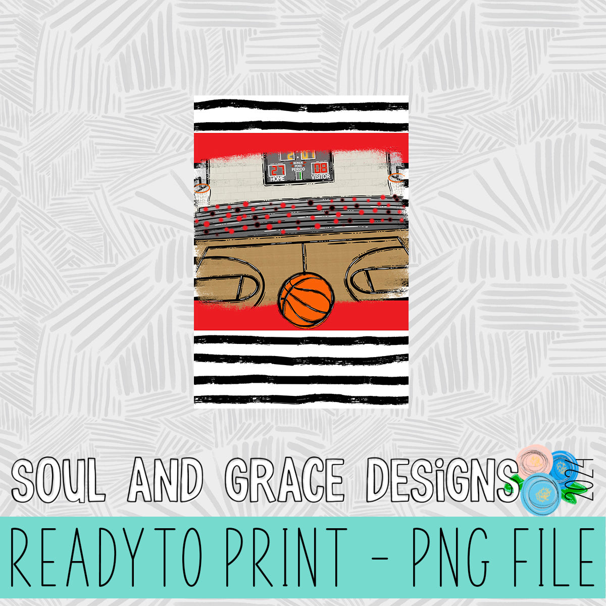 Basketball Court Garden Flag PNG