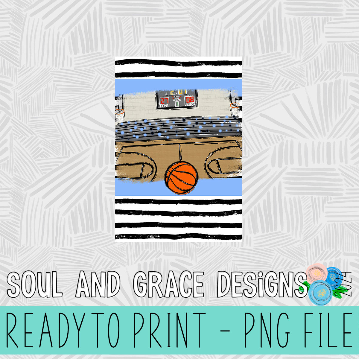 Basketball Court Garden Flag PNG