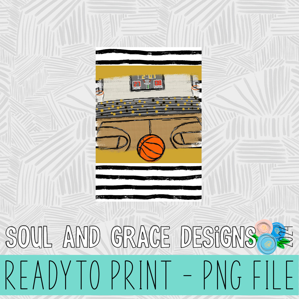 Basketball Court Garden Flag PNG