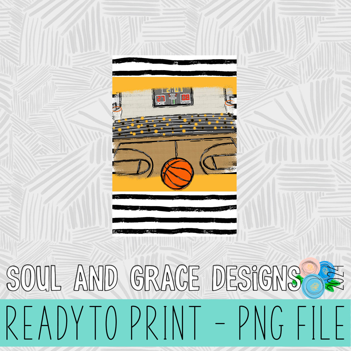 Basketball Court Garden Flag PNG