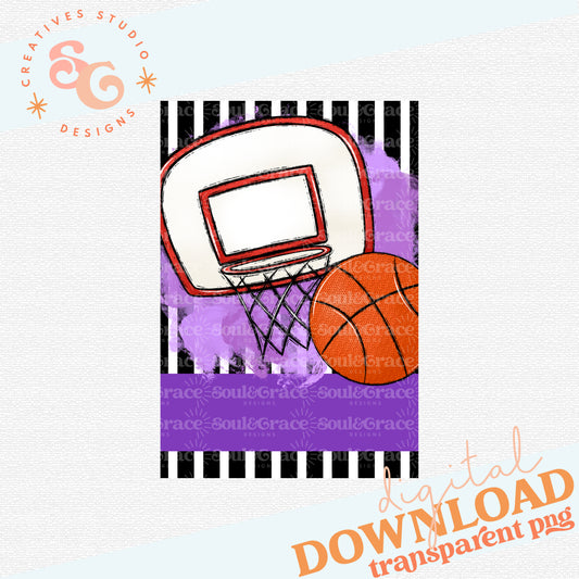 Team Spirit Basketball Garden Flag PURPLE