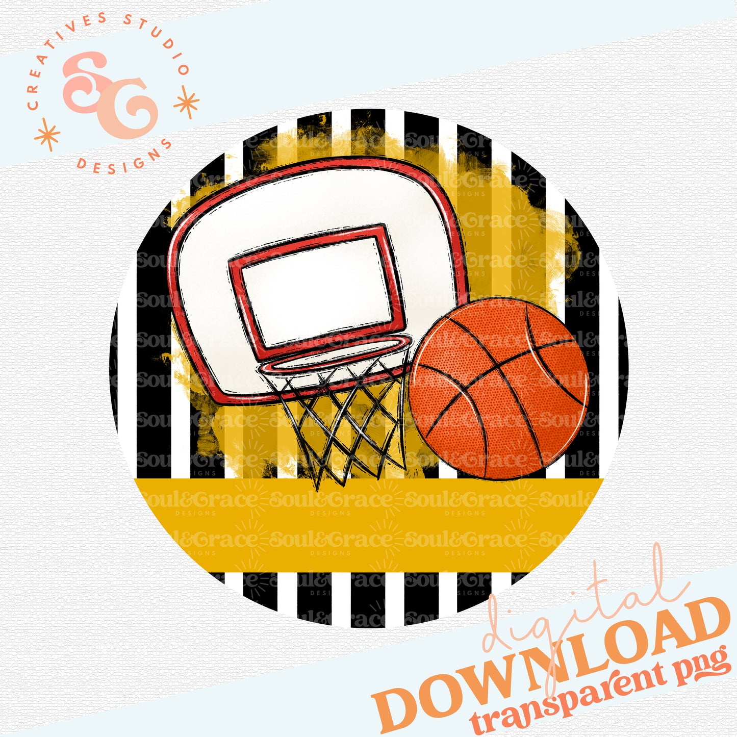 Basketball Bag Tag - Door Hanger - Ornament - Yellow