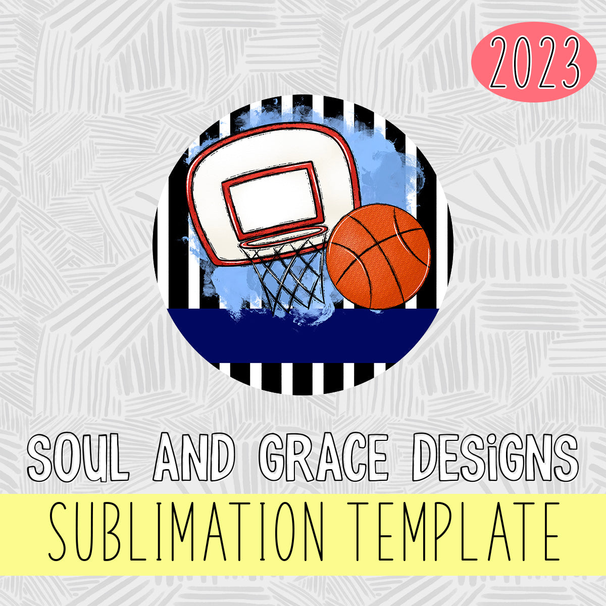 Basketball Bag Tag - Door Hanger - Ornament - Blue