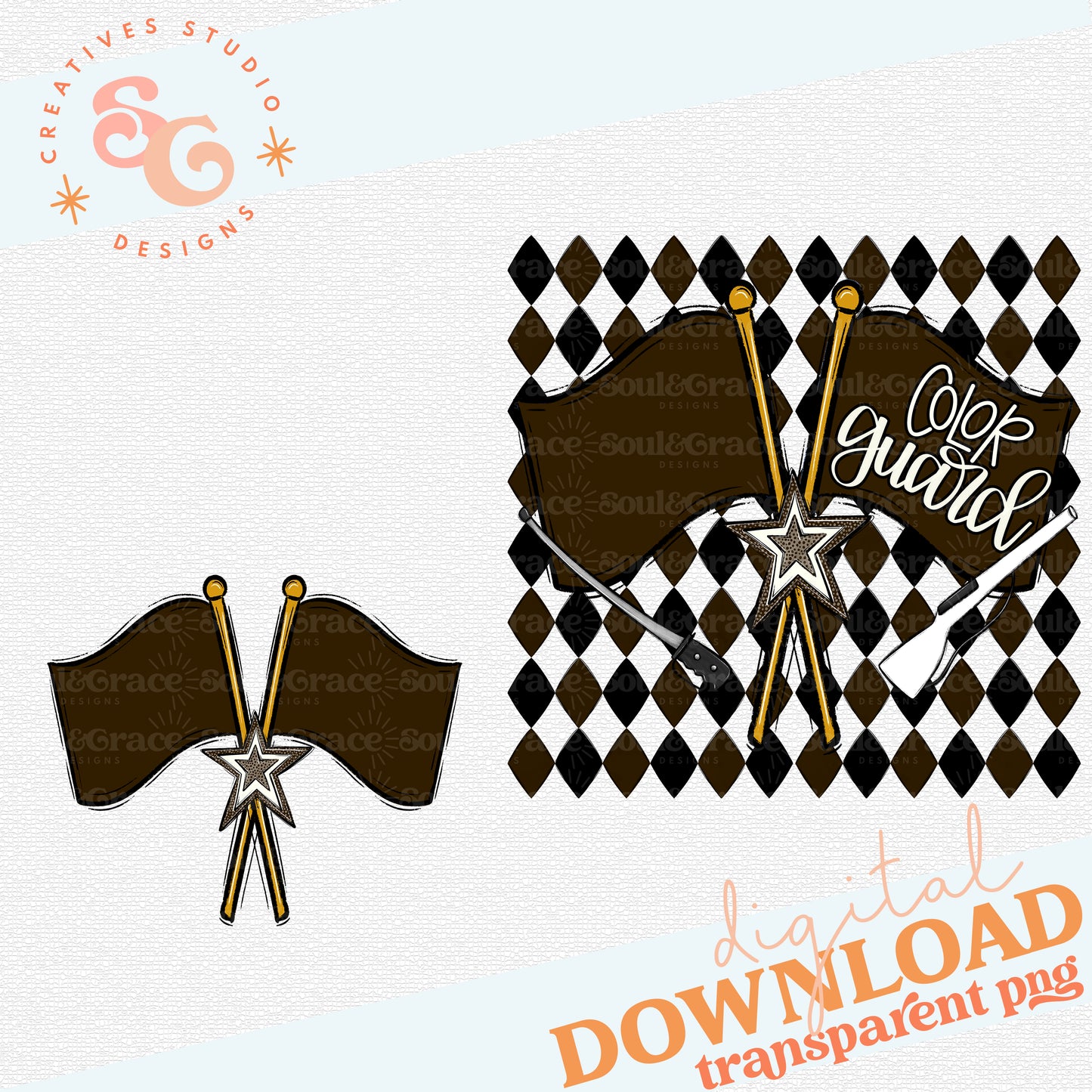 COLOR GUARD ARGYLE BROWN