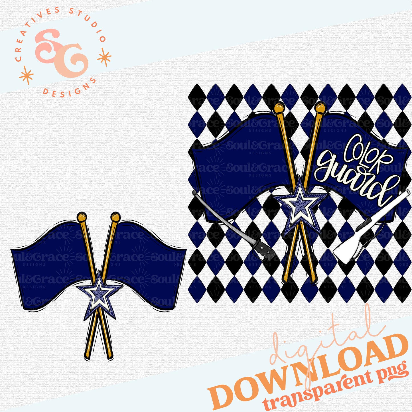 COLOR GUARD ARGYLE NAVY