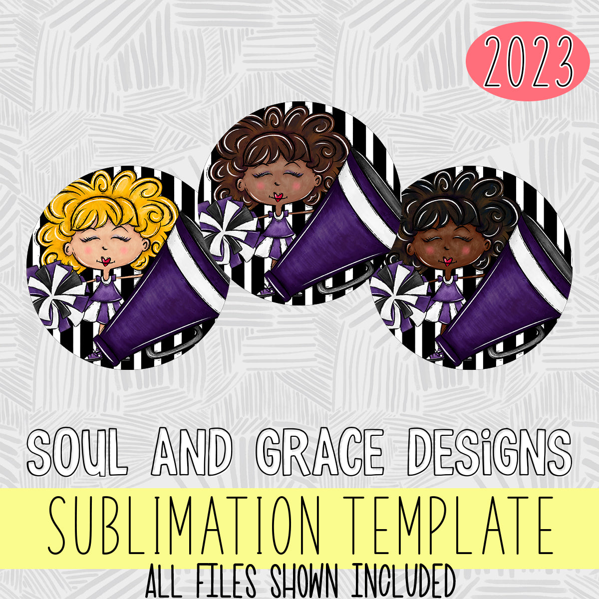 Go Team: Cheer Tags PURPLE
