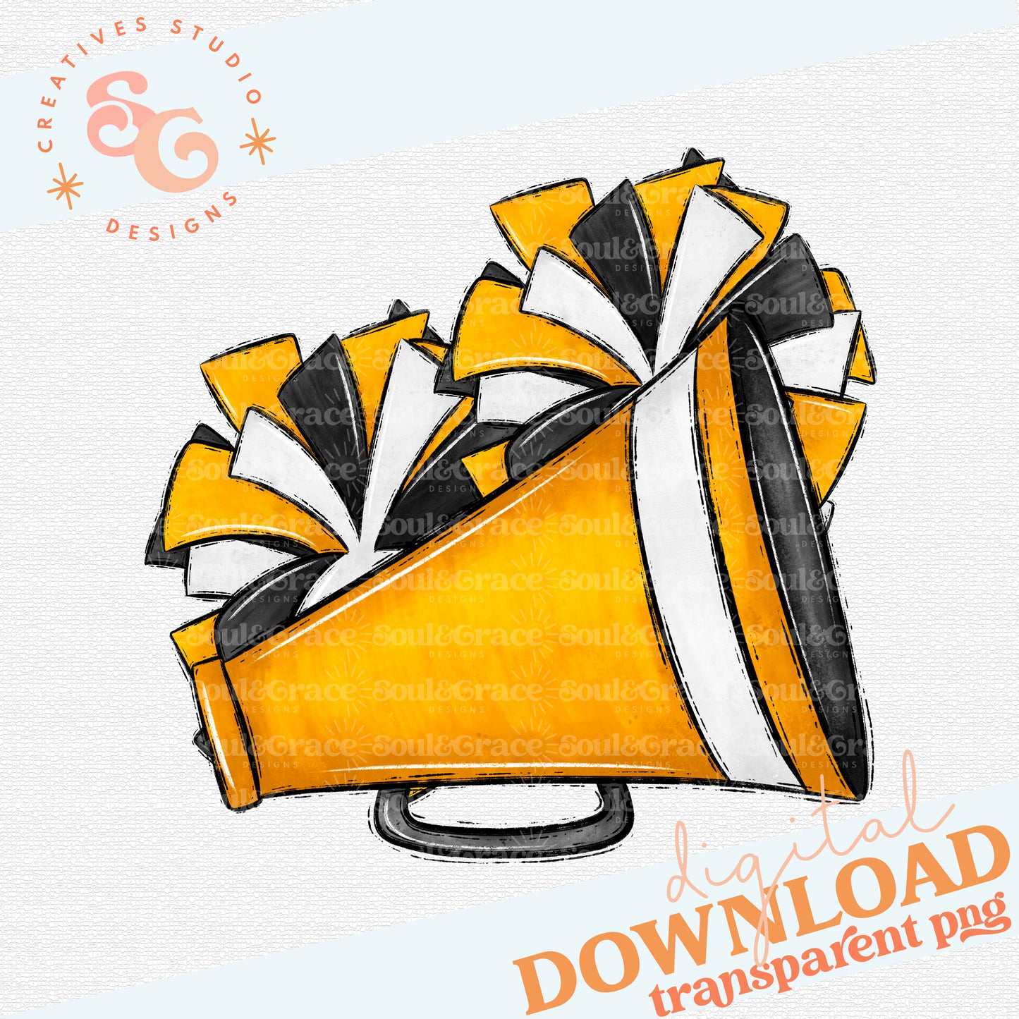 Poms and Megaphone Yellow