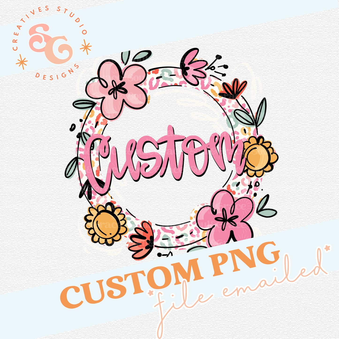 LEOPARD AND FLORAL FRAME CUSTOM
