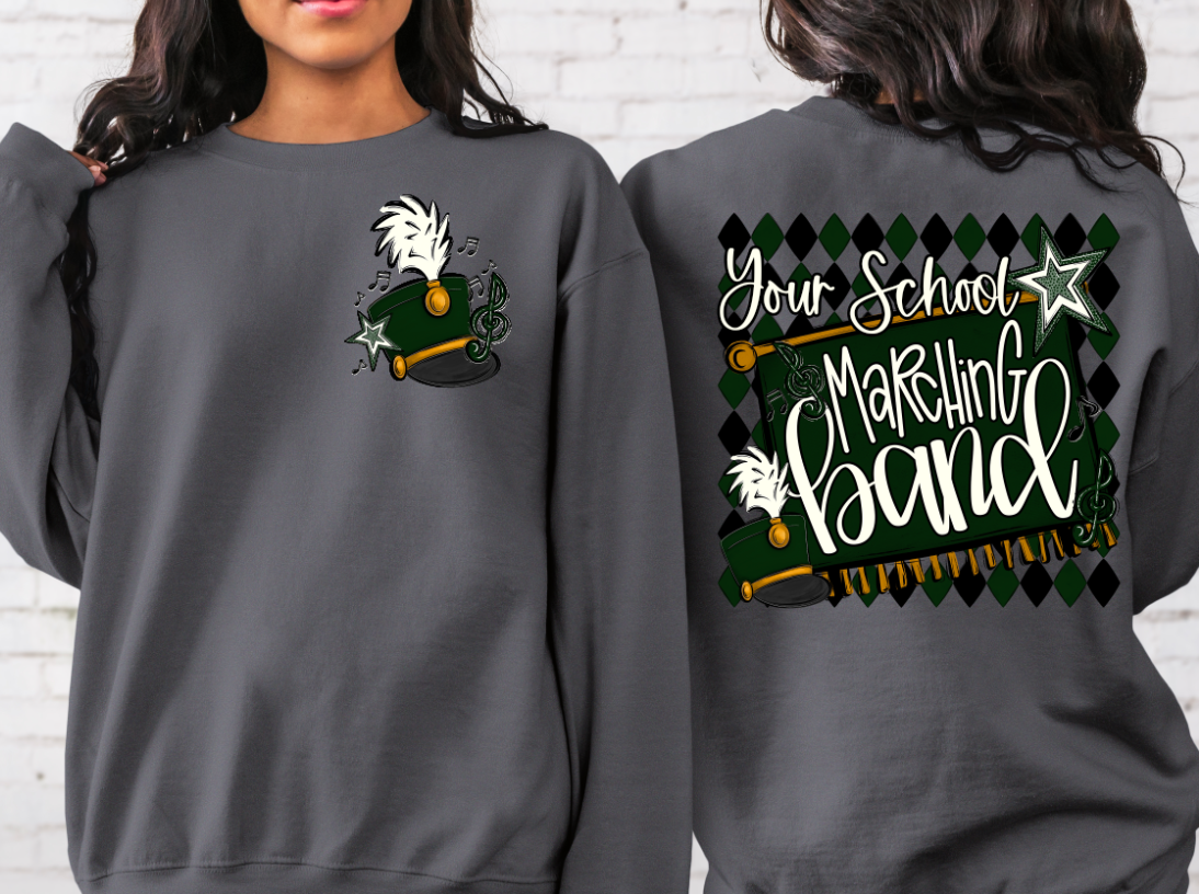 MARCHING BAND ARGYLE DARK GREEN
