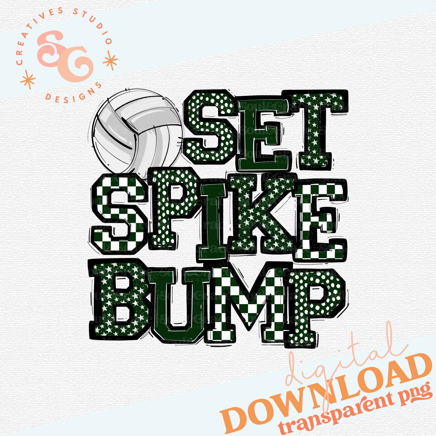 DARK GREEN SET SPIKE BUMP