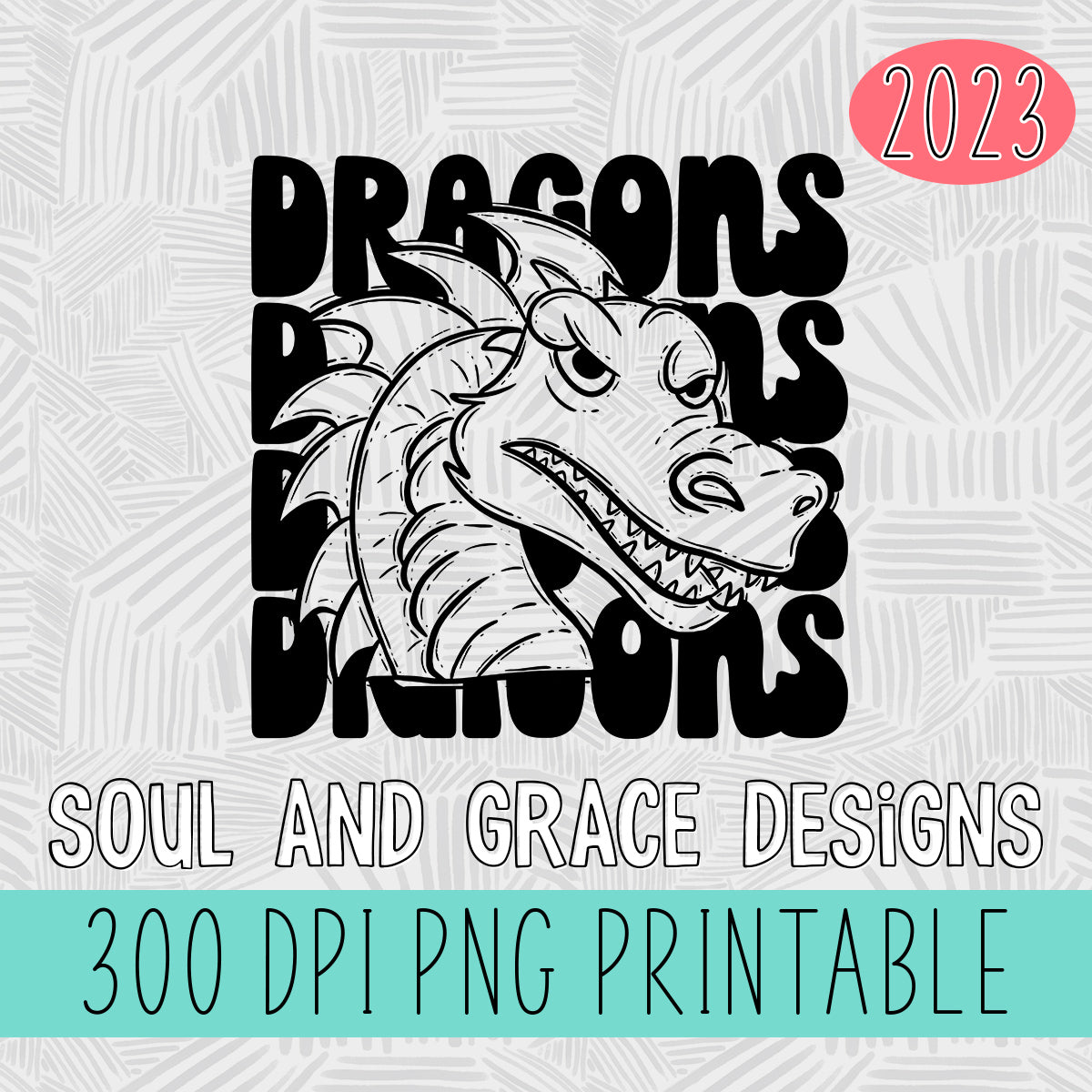 Dragons Stacked Mascot