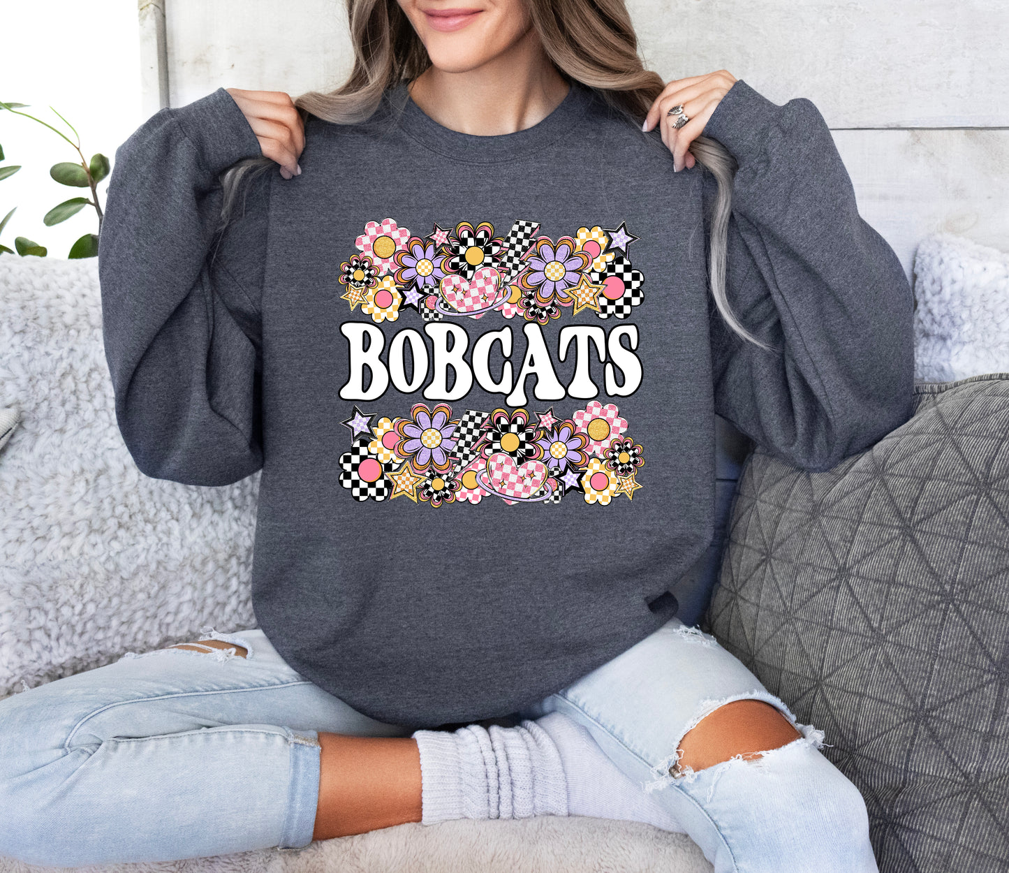 Funky Flowers Mascots Bobcats