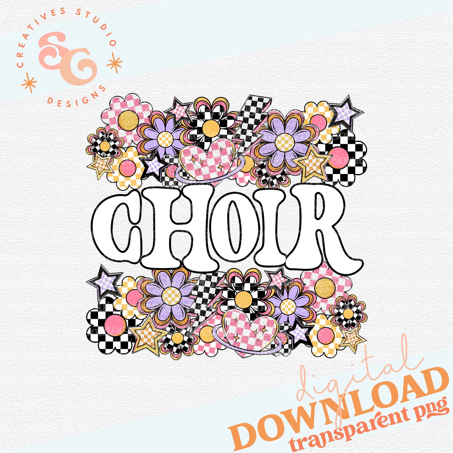 Funky Flowers Words CHOIR