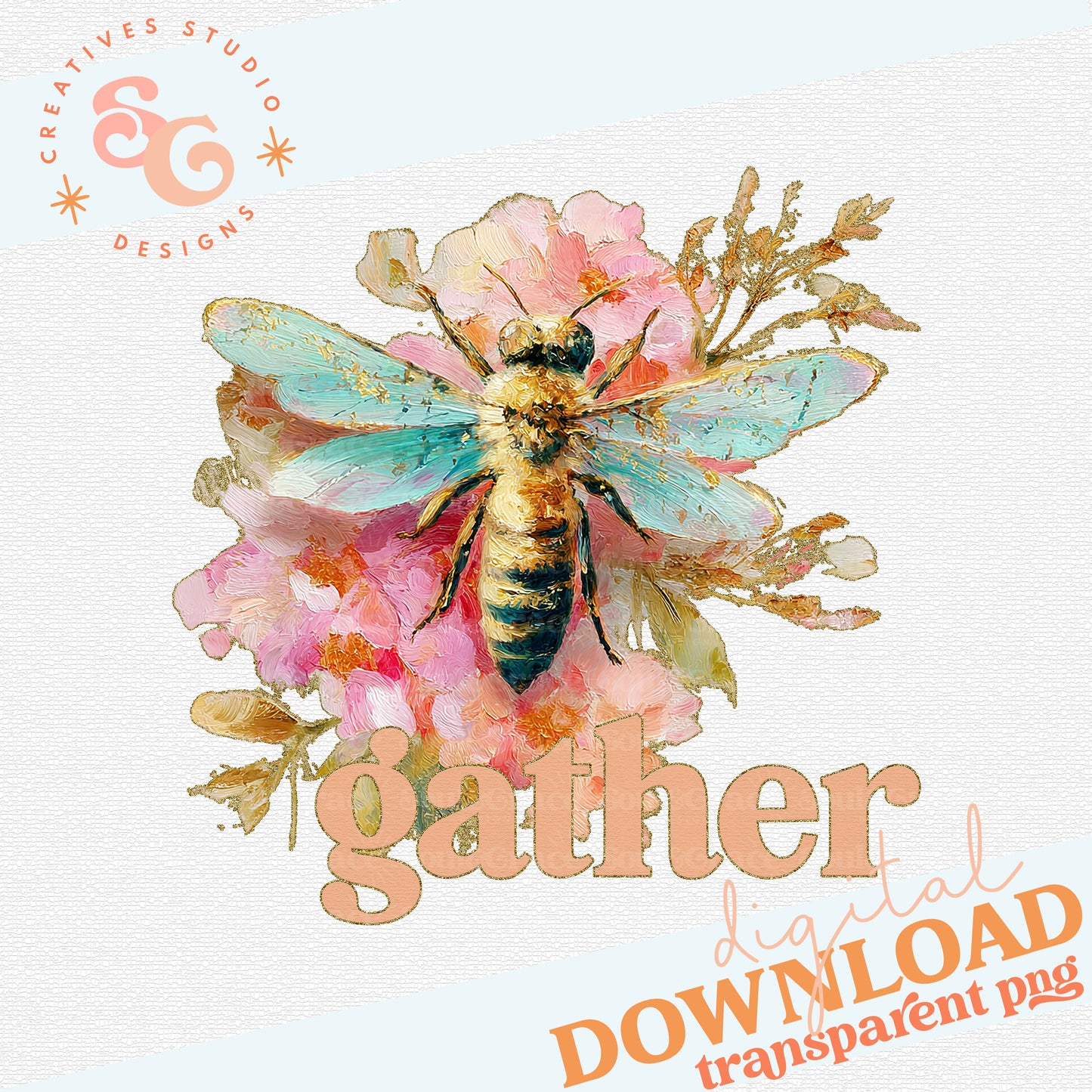 GATHER BEE ON FLOWERS