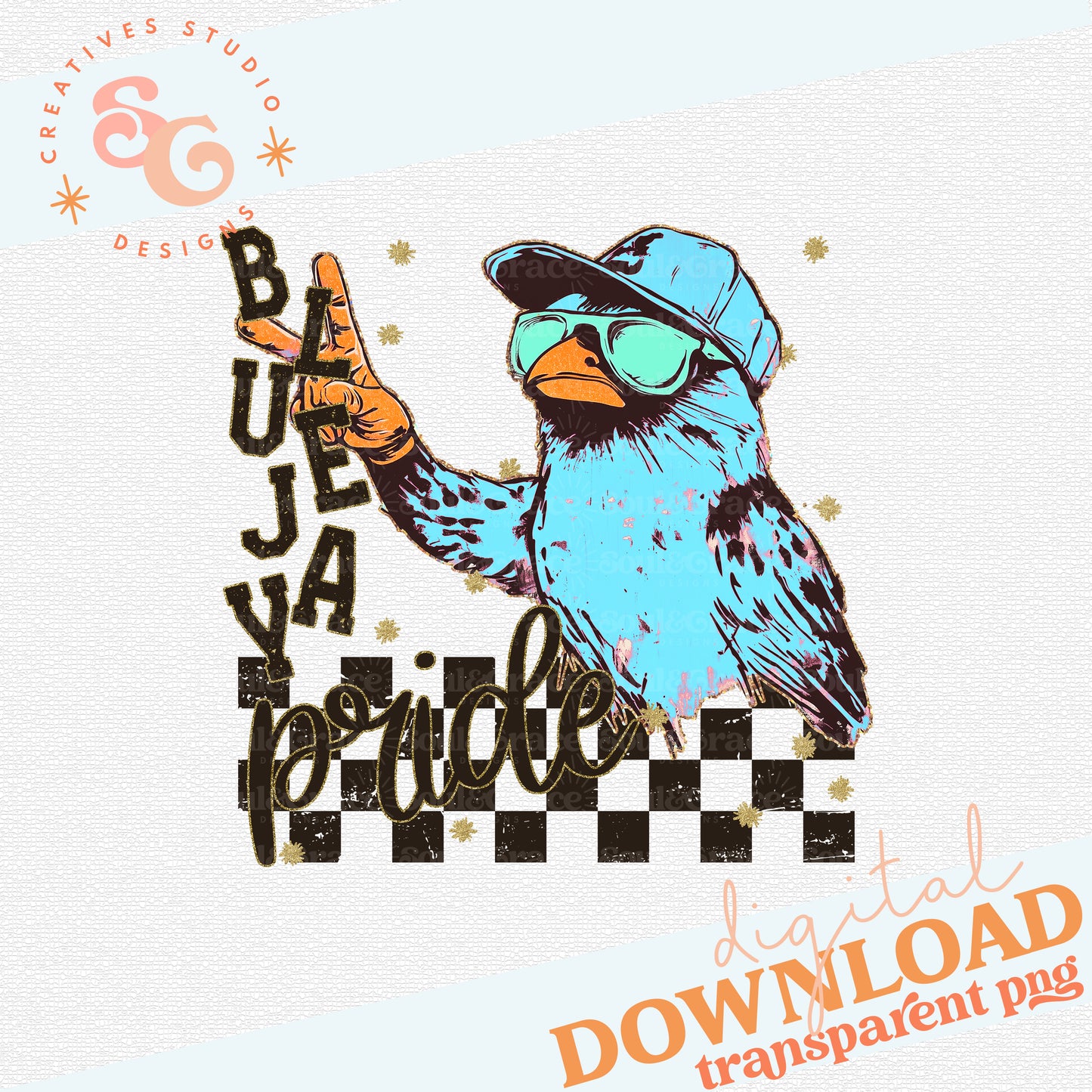 GRUNGE MASCOTS BLUEJAY