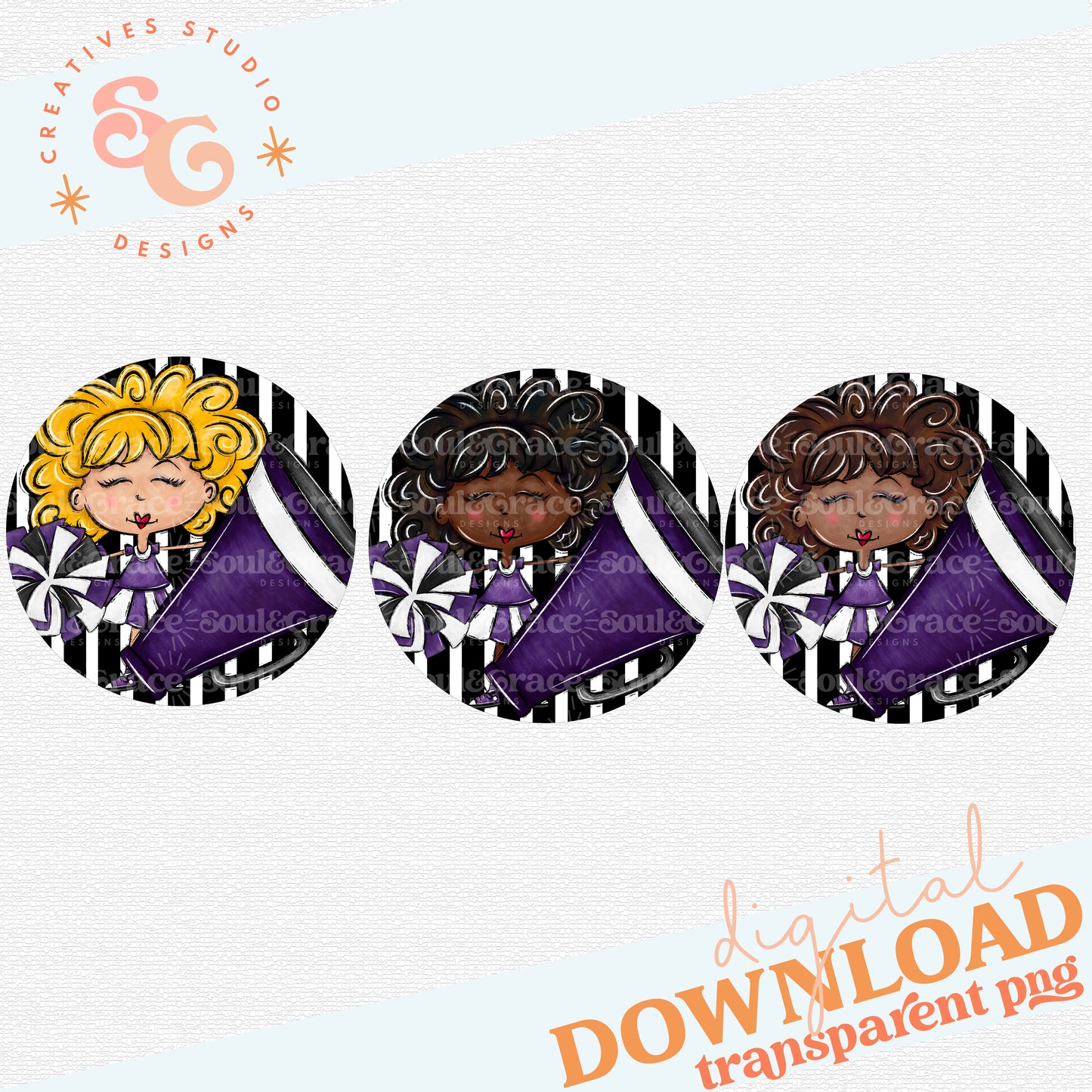 Go Team: Cheer Tags PURPLE