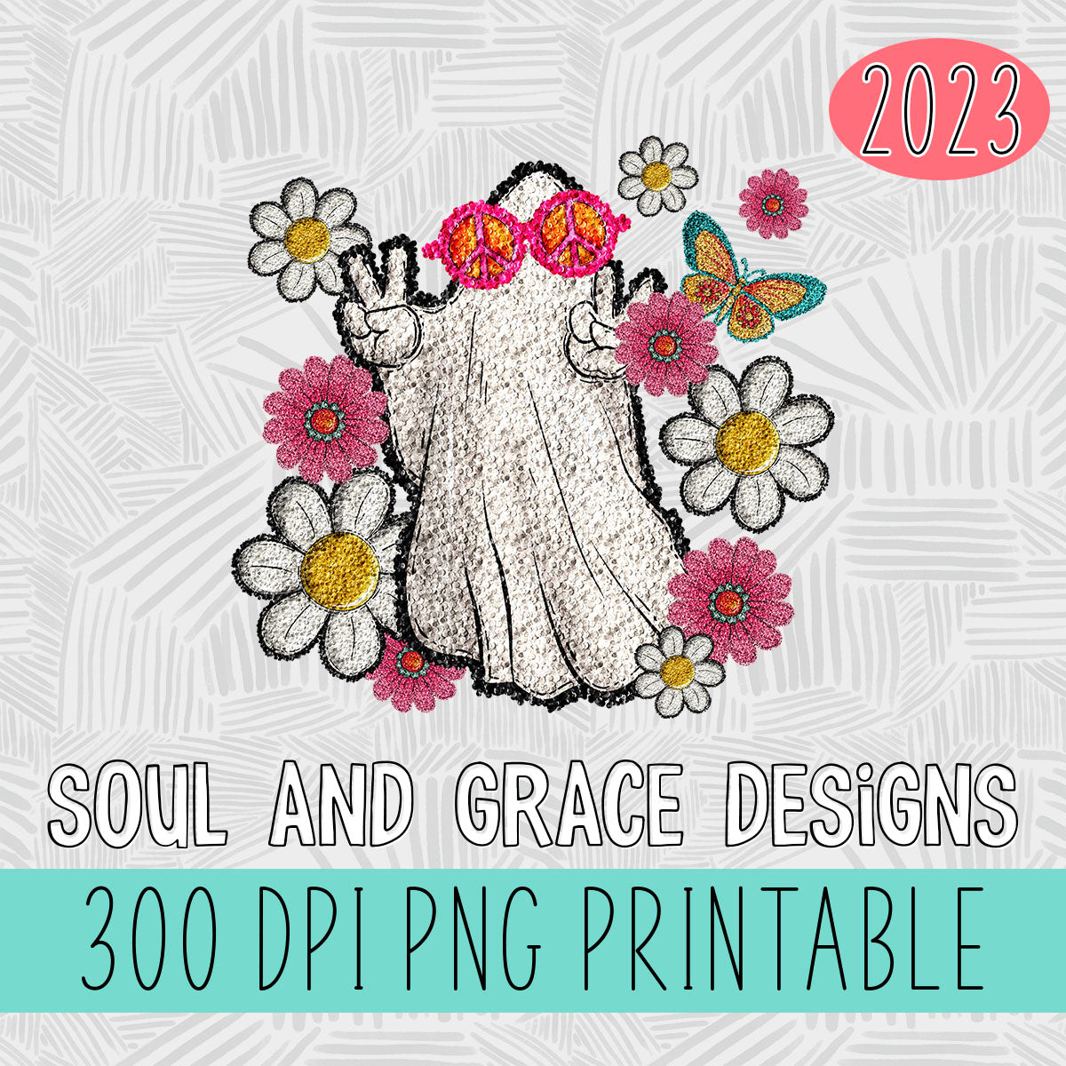 Groovy Ghost Faux Sequin