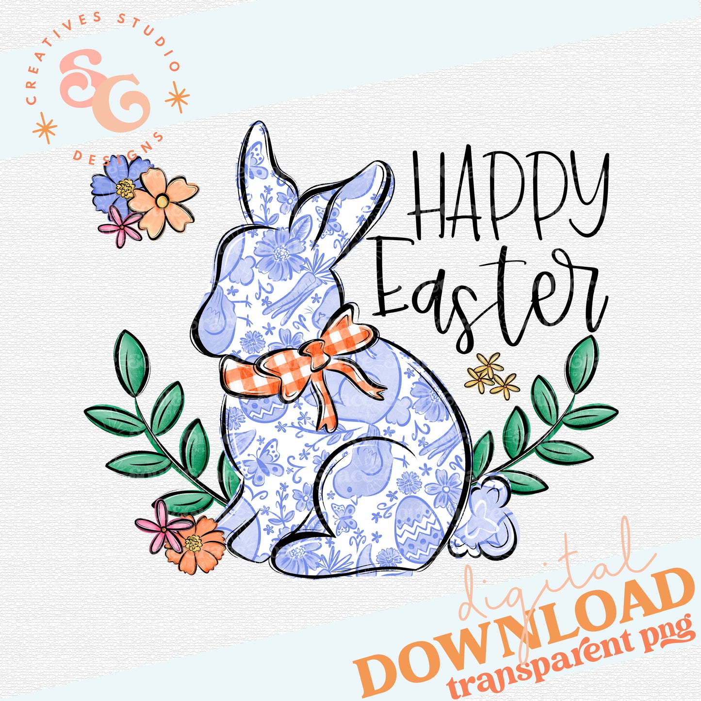 Happy Easter Blue Bunny