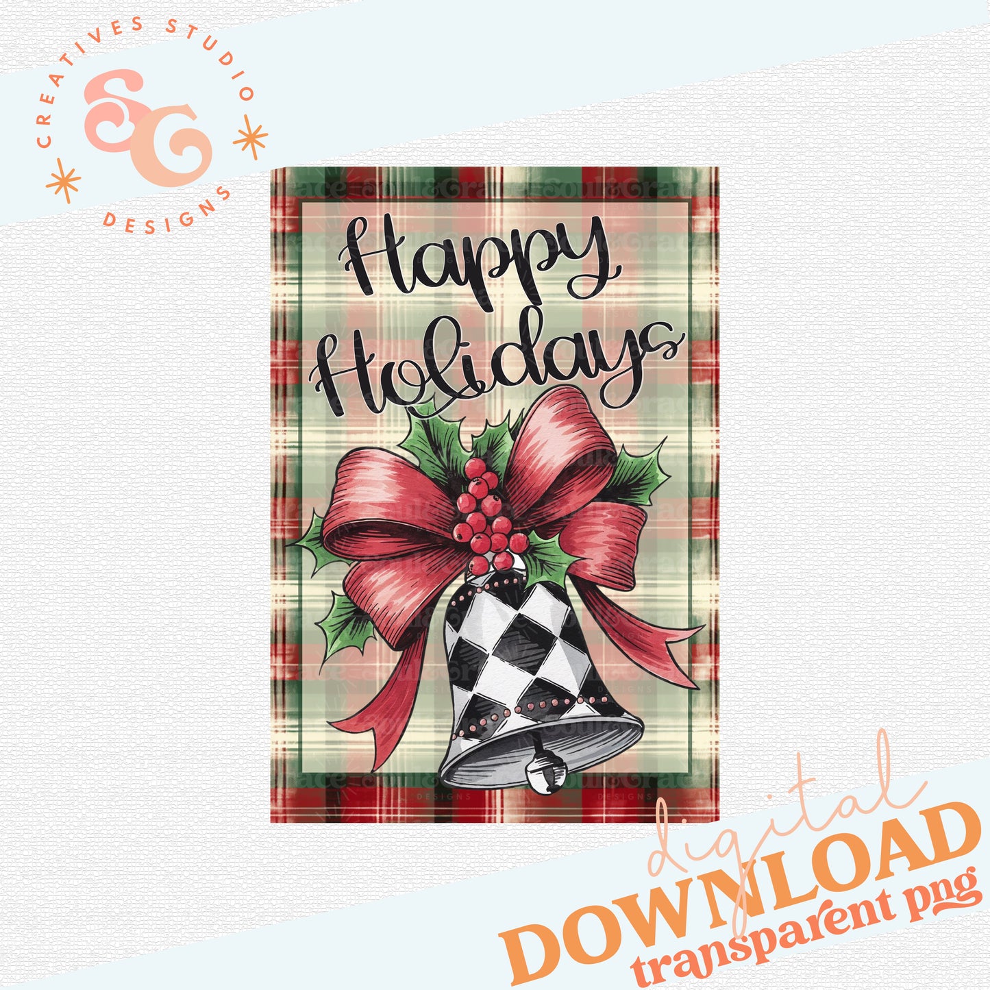 Happy Holidays Garden Flag Template