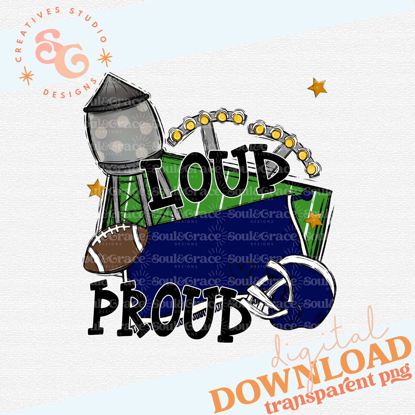 Home Town Loud Mascot Proud NAVY BLANK