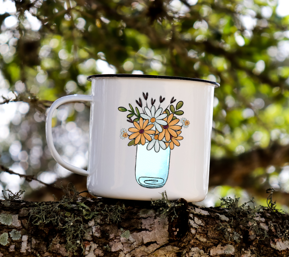 Jar of Flowers PNG Design/Sticker Design