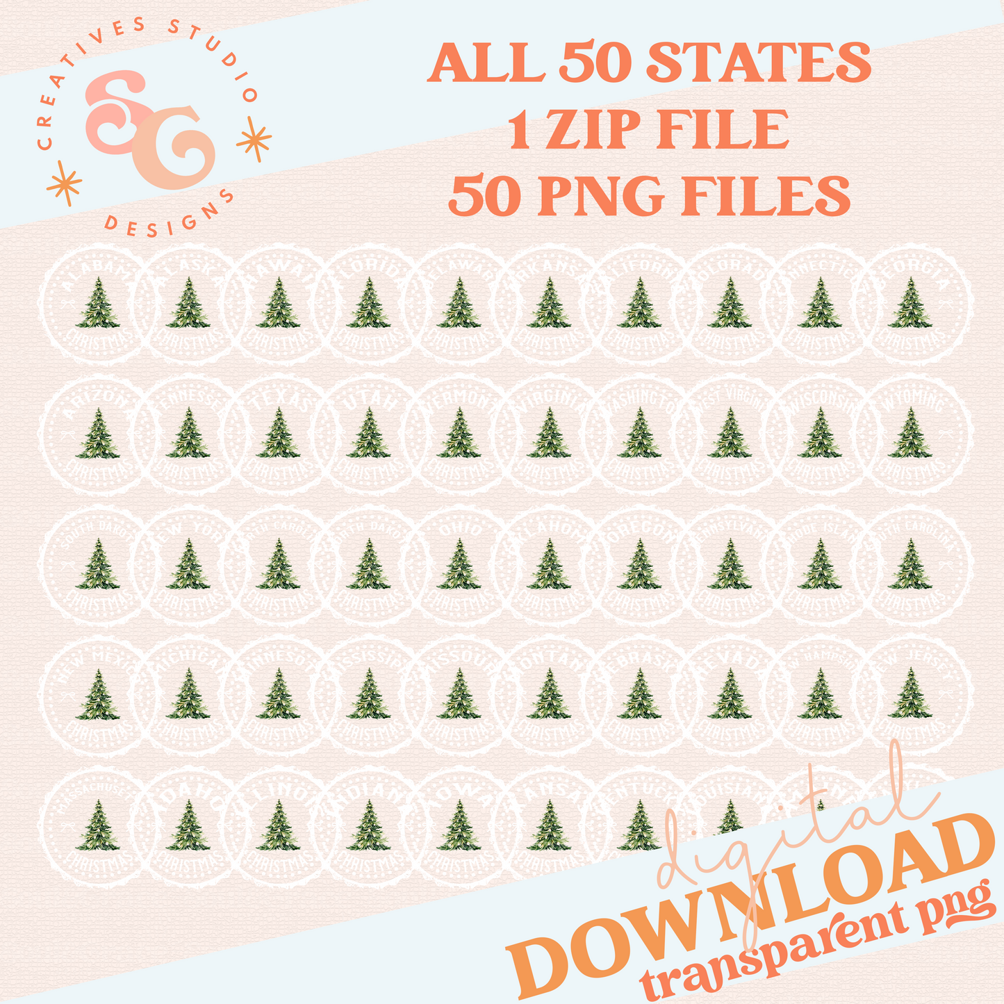 STATE CHRISTMAS STAMP ALL 50 STATES BUNDLE