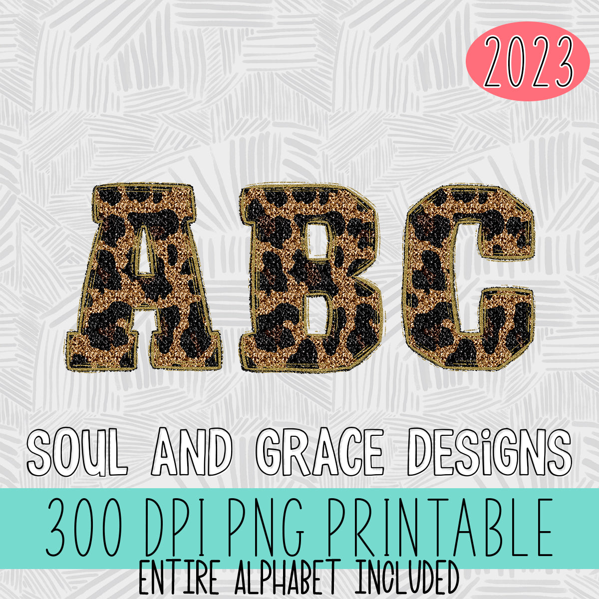 Sequin Leopard  Alphabet