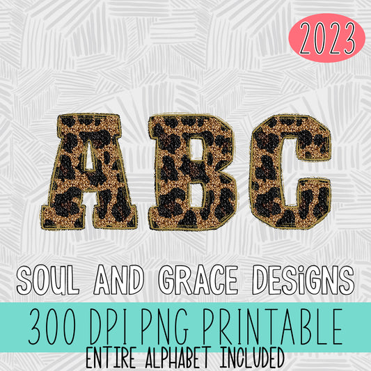 Sequin Leopard  Alphabet