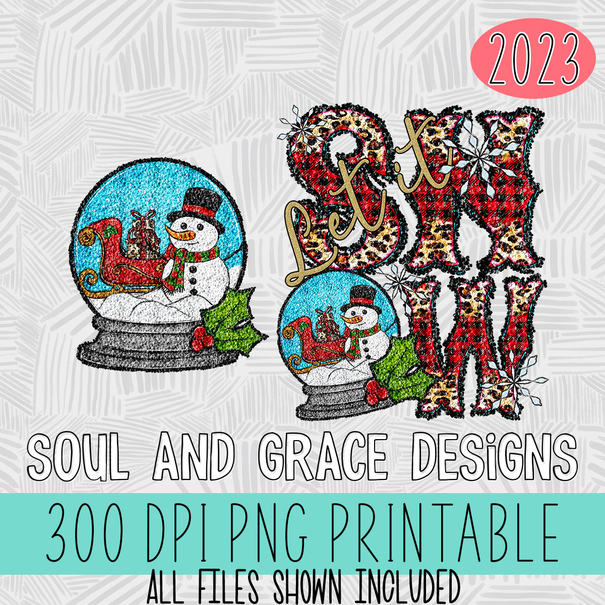 Let is Snow Sequin Snowman