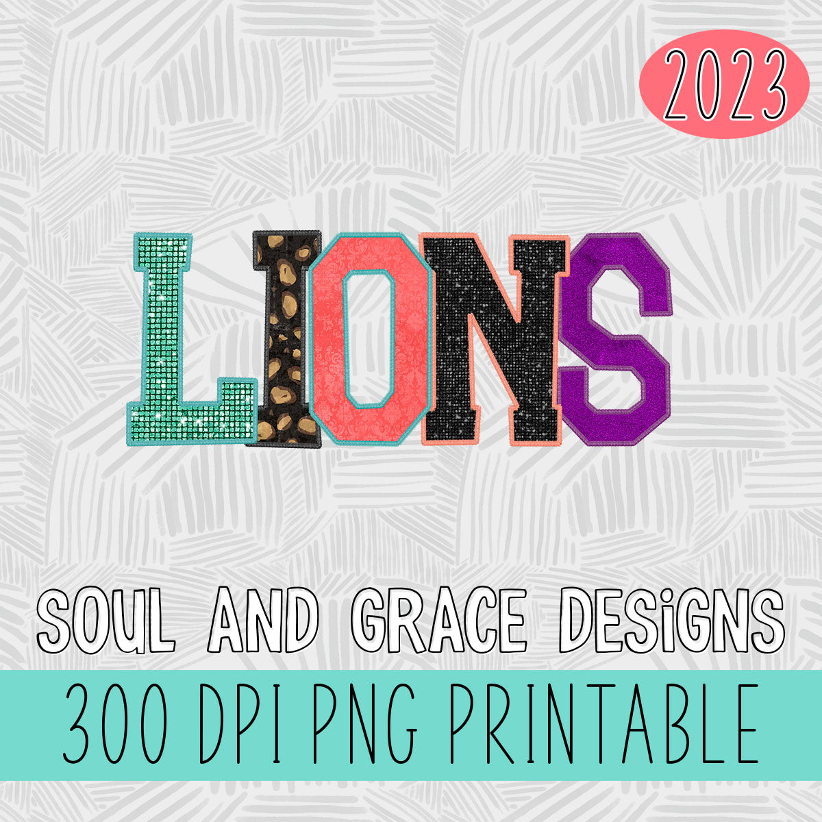 Lions Faux Applique
