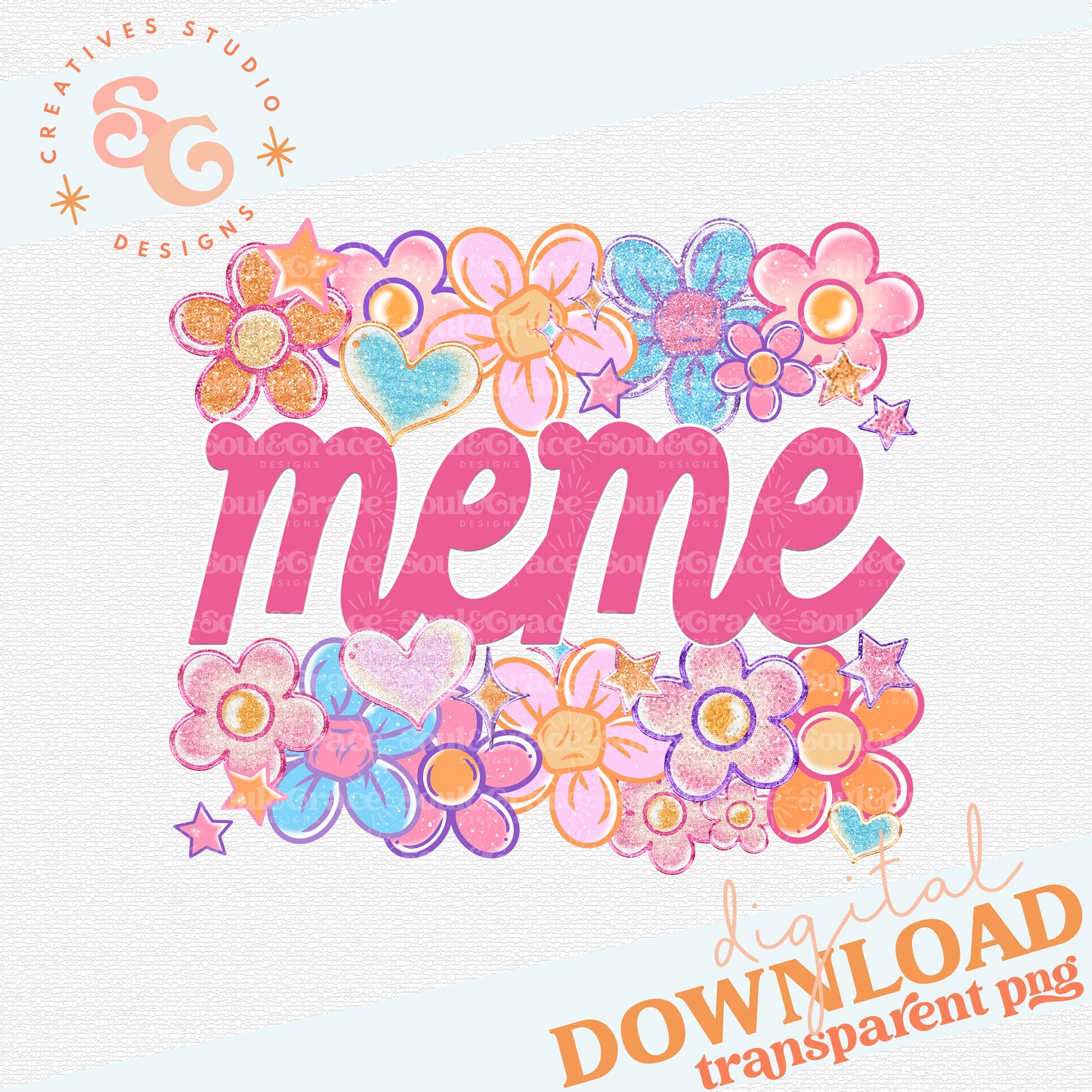 MEME Floral Heart Family Names