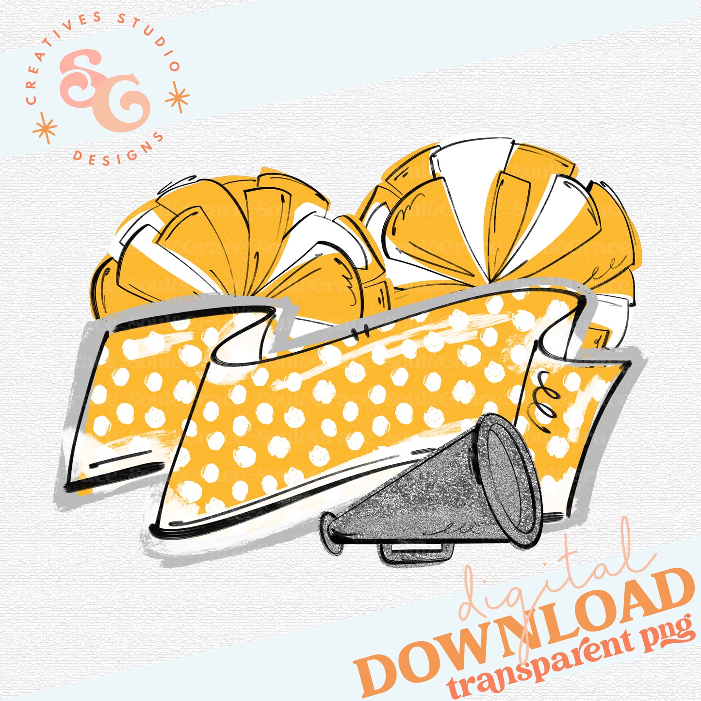MUMS THE WORD CHEER BANNER YELLOW SILVER