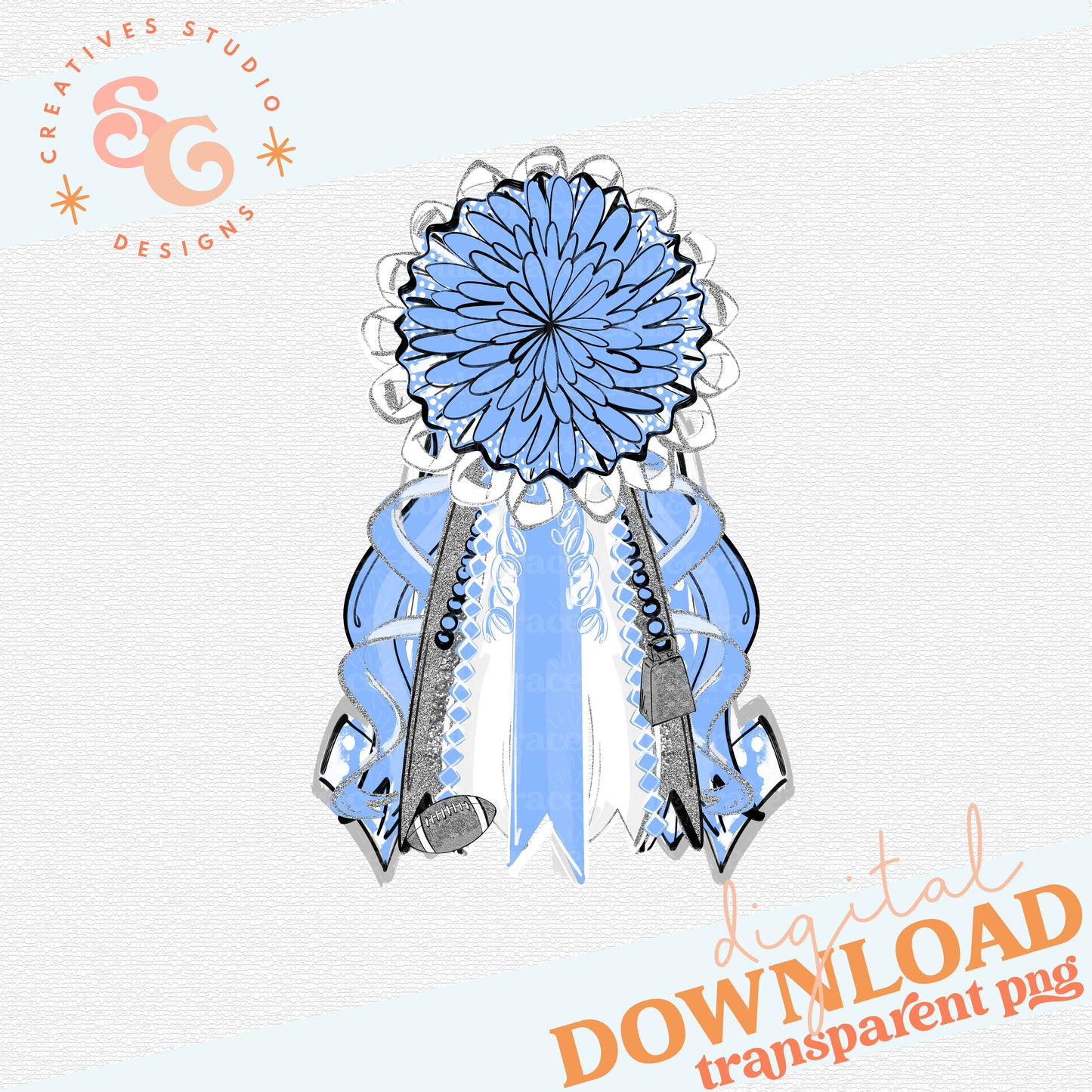 Mums the Word - Homecoming Mum - COLUMBIA SILVER